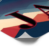 Japan Mount Fuji Geometric Travel Red Sun Poster (Hoek)