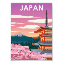 Japan Mount Fuji Minimale reisposter
