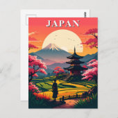 Japan Mount Fuji, Pagoda Cherry Blossoms  Briefkaart (Voorkant / Achterkant)