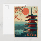 Japan Mount Fuji Pagode vintage Briefkaart (Voorkant / Achterkant)