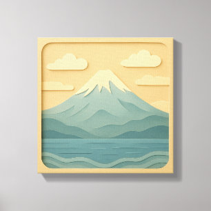 JAPAN Mount Fuji papiersnijden Canvas Afdruk