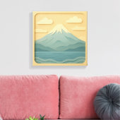 JAPAN | Mount Fuji | papiersnijden Canvas Afdruk (Insitu (Woonkamer))