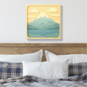 JAPAN | Mount Fuji | papiersnijden Canvas Afdruk (Insitu (Slaapkamer))