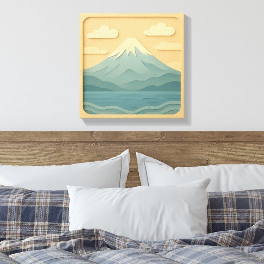 JAPAN | Mount Fuji | papiersnijden Canvas Afdruk (Insitu (Slaapkamer))