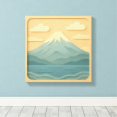 JAPAN | Mount Fuji | papiersnijden Canvas Afdruk (Insitu (Houten vloer))