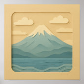 JAPAN | Mount Fuji | papiersnijden Poster (Voorkant)