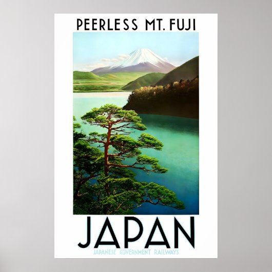 Japan Mount Fuji POSTER PRINT A5-A1 Oud 1930s (Voorkant)