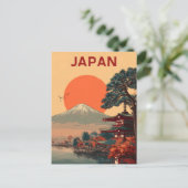 Japan Mount Fuji vintage Briefkaart (Staand voorkant)