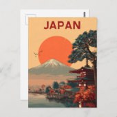Japan Mount Fuji vintage Briefkaart (Voorkant / Achterkant)
