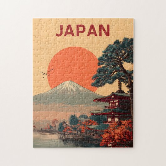 Japan Mount Fuji vintage Legpuzzel (Verticaal)