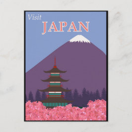 Japan Mount Fuji Vintage Travel Briefkaart