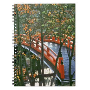 Japan, Nara Pref., Nara. De Koninklijke Brug gloei Notitieboek