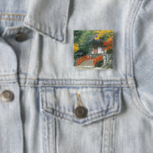 Japan, Nara, Ryuzenji-tempel Vierkante Button 5,1 Cm (In situ)