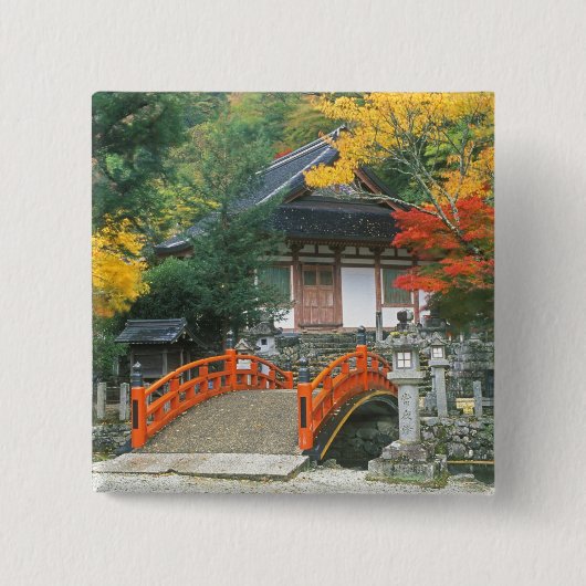 Japan, Nara, Ryuzenji-tempel Vierkante Button 5,1 Cm (Voorkant)