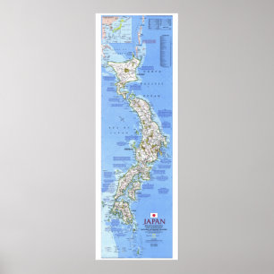 " Japan: National Geographic MAP vanaf 1984... Poster