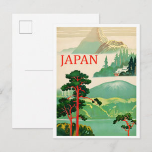 Japan Natuur Kunst Vintage Reizen Briefkaart