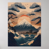 japan-natuur met de berg Fuji Poster (Voorkant)