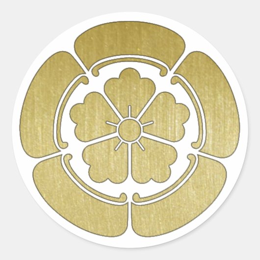 JAPAN NobunagaOda mokkomon Syougun Cool Ronde Sticker (Voorkant)