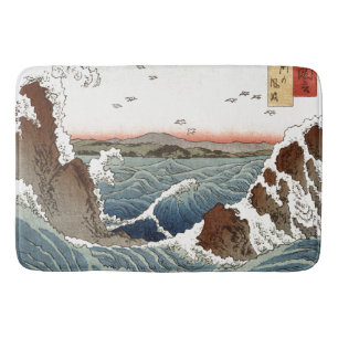 Japan Ocean Waves Rocks Zee Asian Bath Mat