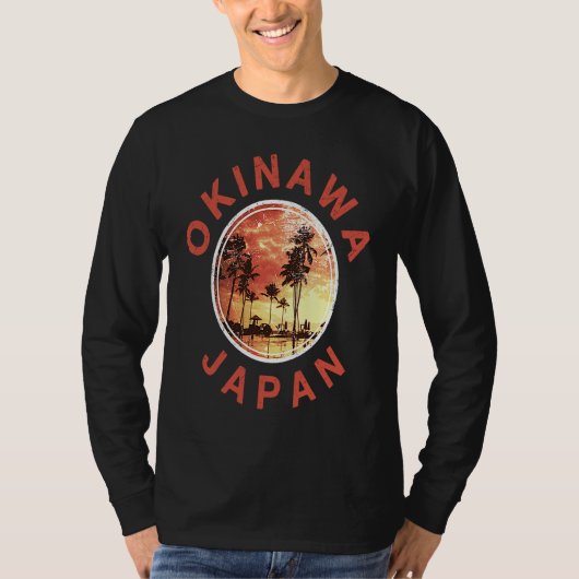 Japan Okinawa Vintage Sunset T-shirt (Voorkant)