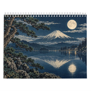 Japan onder de Maan Twaalf Landschappen Houtsnede Kalender