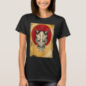 Japan Oni Mask Fighter Japanese Retro Raglan T-shirt (Voorkant)