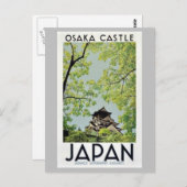 JAPAN Osaka Castle vintage Briefkaart (Voorkant / Achterkant)
