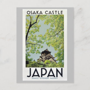 JAPAN Osaka Castle vintage Briefkaart