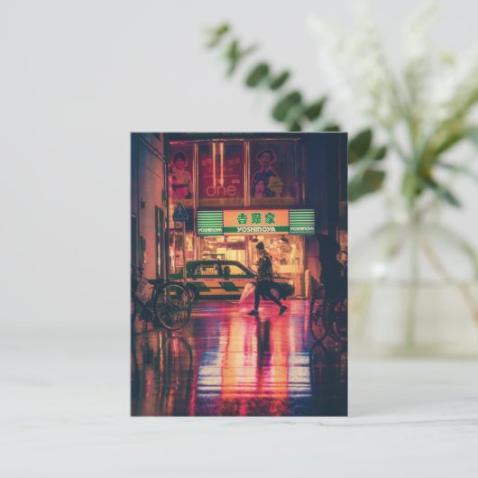 Japan Osaka Night Asia Landmark Travel Japans Briefkaart (Staand voorkant)