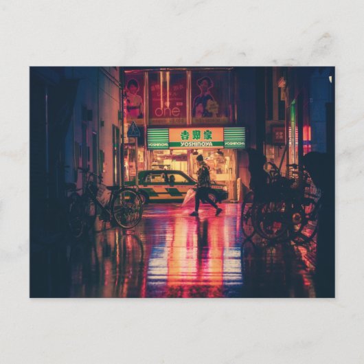 Japan Osaka Street Night Briefkaart (Voorkant)