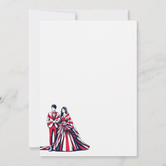 Japan paar bruiloft uitnodiging (Achterkant)