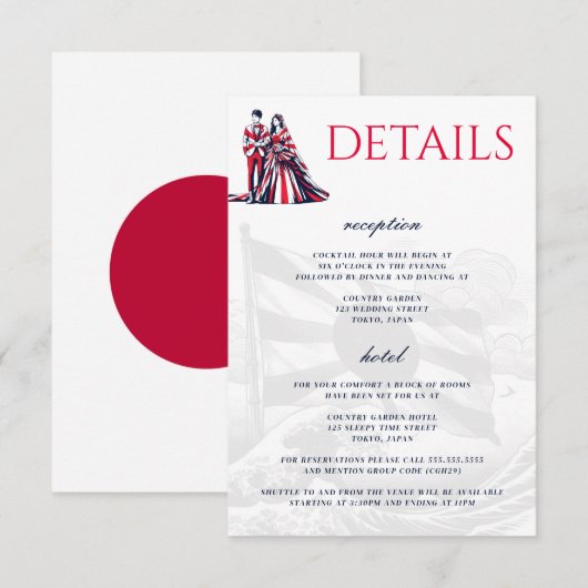 Japan Paar Informatiekaartje (Voorkant / Achterkant)