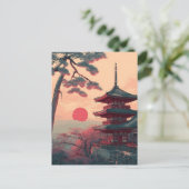 Japan Padoda vintage Briefkaart (Staand voorkant)