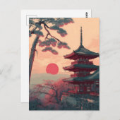 Japan Padoda vintage Briefkaart (Voorkant / Achterkant)