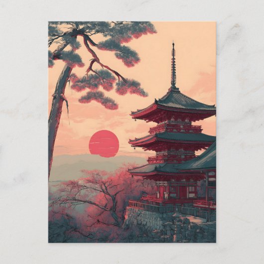 Japan Padoda vintage Briefkaart (Voorkant)