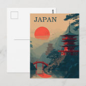 Japan Pagode vintage Briefkaart (Voorkant / Achterkant)