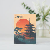 Japan Pagode vintage Briefkaart (Staand voorkant)