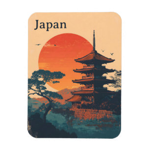 Japan Pagode vintage Magneet