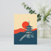 Japan Pagode Vintage Reis Kunst Tempel Briefkaart (Staand voorkant)