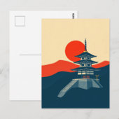 Japan Pagode Vintage Reis Kunst Tempel Briefkaart (Voorkant / Achterkant)