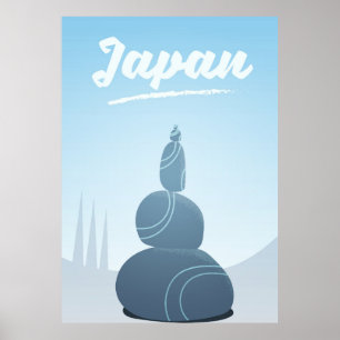 Japan Permanente Stones gestapeld in het landschap Poster