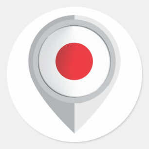 Japan Pin Locatie Vlag Ronde Sticker