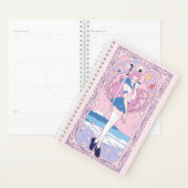 Japan Pink Anime Schoolgirl Art Nouveau Engels Planner (Display)