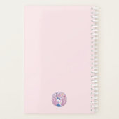 Japan Pink Anime Schoolgirl Art Nouveau Engels Planner (Achterkant)