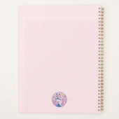 Japan Pink Anime Schoolgirl Art Nouveau Illustrato Planner (Achterkant)