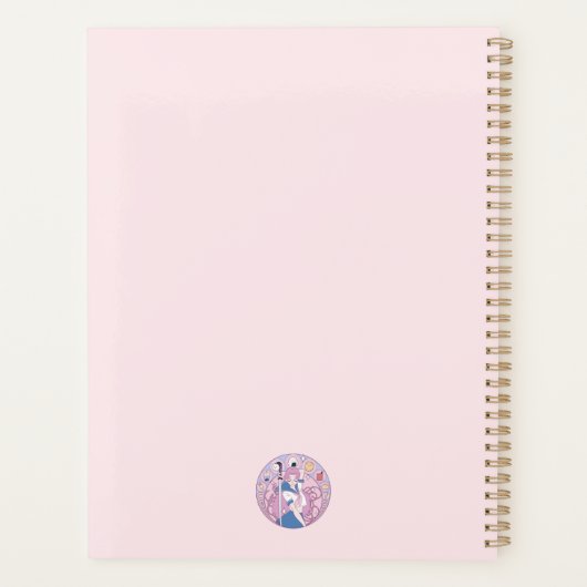 Japan Pink Anime Schoolgirl Art Nouveau Illustrato Planner (Achterkant)
