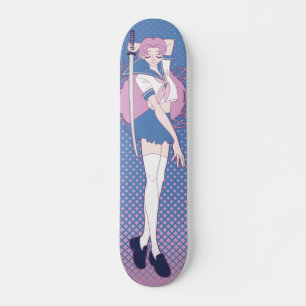 Japan Pink Anime Schoolgirl Art Nouveau Persoonlijk Skateboard