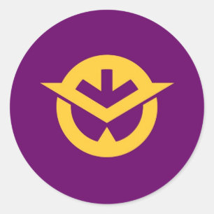 japan prefectuur vlag district okayama ronde sticker