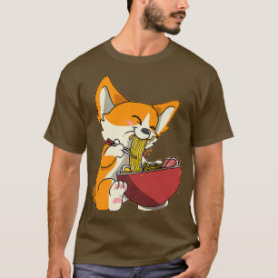 Japan Ramen Noodles Kawaii Corgi Dog  T-shirt