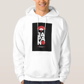 Japan Red opvouwbare ventilator vet gedrukte typog Hoodie